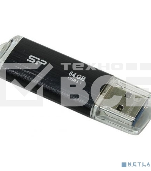 Флеш диск 64GB USB Drive <USB 3.0> Silicon Power Blaze B02 Black (SP064GBUF3B02V1K)