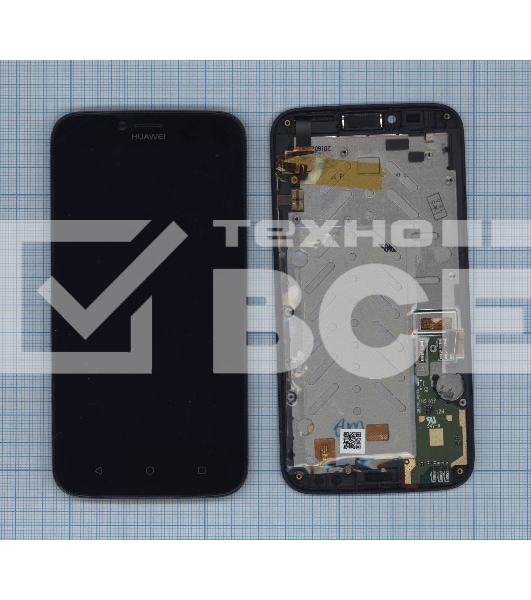 Дисплей для Huawei Ascend Y625 черный с рамкой