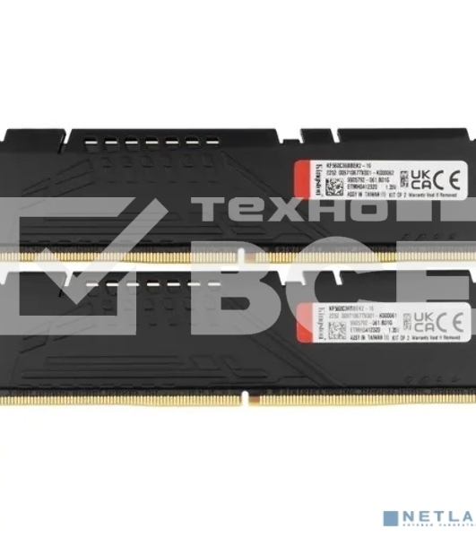 Оперативная память Kingston Fury Beast, DDR5, 16GB (2x8GB), 6000MHz, CL36, с радиаторами, черный