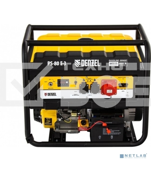 Электрогенератор бензиновый Denzel PS 80 E-3, 6.5 кВт, 85 дБ, 87 кг