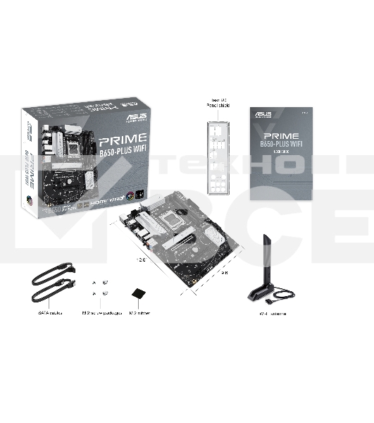 Материнская плата ASUS PRIME B650-PLUS WIFI, AM5, AMD B650, 4xDDR5, 4xSATA, 2xM.2, 1xPCIe 4.0 x16, 2xPCIe 4.0 x1, 1xDP, 1xHDMI, 1x2.5Gb LAN, Wi-Fi 6E, Bluetooth 5.3, 4xUSB-A 10Gbps, 2xUSB-A 5Gbps, 2xUSB-A 2.0, 5x3.5 мм, 7.1, ATX