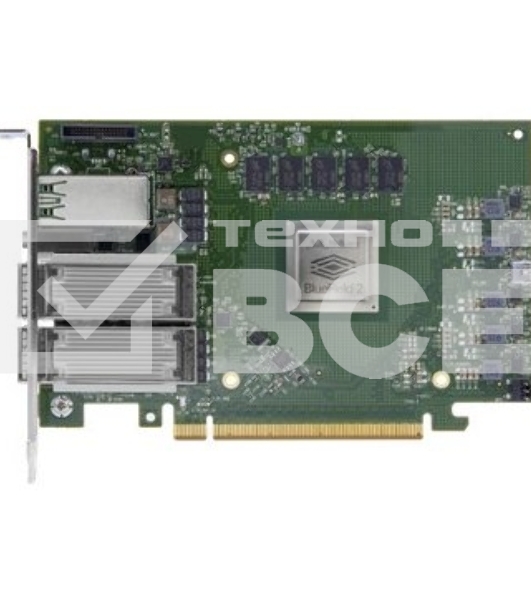 Плата сетевого контроллера, Mellanox Bluefield-2 P-Series SmartNIC 100GbE Dual-Port QSFP56, PCIe Gen4 x16, Crypto Disabled, 16GB on-board DDR, 1GbE OOB management, Tall Bracket, FHHL. (SSTMBF2H516ACENOT)