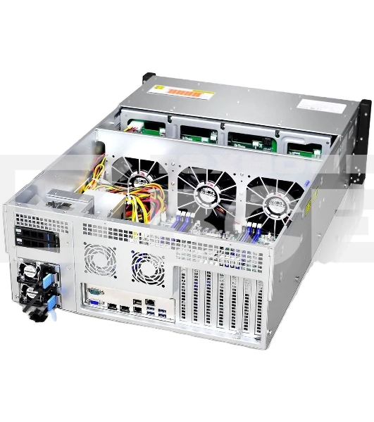 Серверный корпус Gooxi RMC4124-670-HSE-D 4U 24bay chassis,Expander backplane rear 2*2.5'SAS/SATA 1300W 1+1 EU power cables rail kit