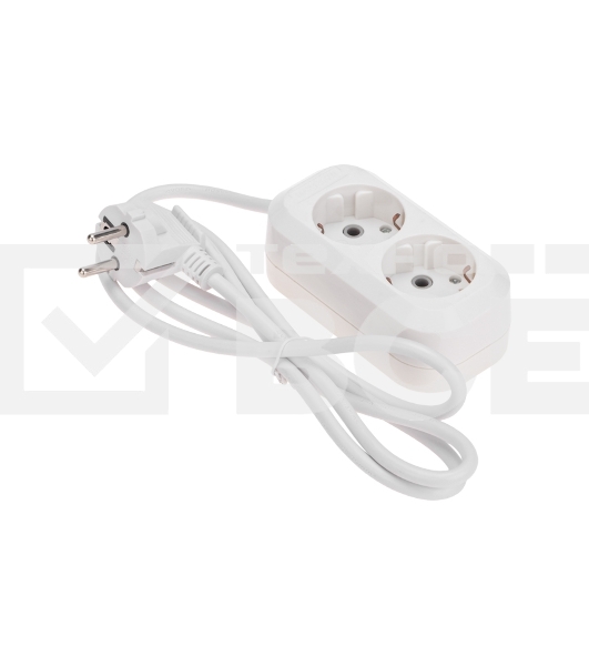 Удлинитель PROconnect 2 гнезда, 1,5 м, 3х0,75 мм², с/з, белый