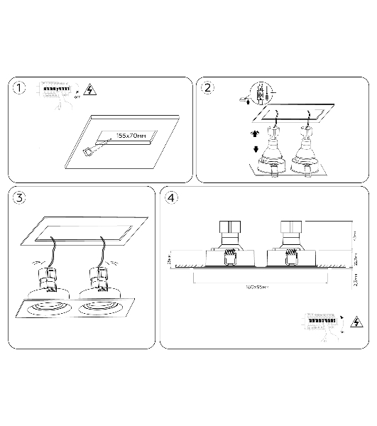 Встраиваемый поворотный точечный светильник Ambrella light TN102746/2 BK черный IP20 GU5.3/2 180*95*25