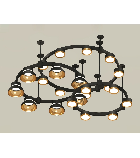 Светильник Ambrella light XR92222001/22 SBK/PYG/CL черный песок/золото желтое полированное/прозрачный GX53