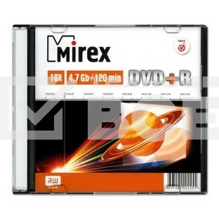Диск DVD+R Mirex 4.7 Gb, 16x, Slim Case (1), (1/200)