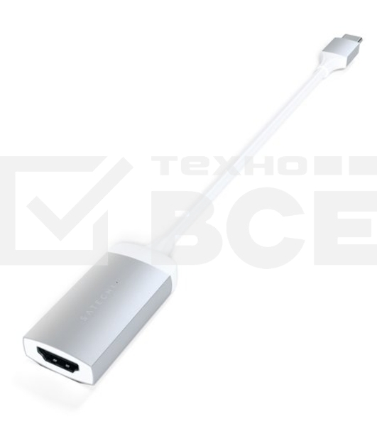 Адаптер Satechi Type-C to HDMI 4K 60HZ. Поддержка 4K/60Hz. Материал корпуса алюминий. Цвет серебряный.