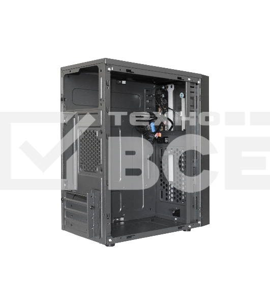 Корпус Minitower ExeGate mEVO-9301 Black-RGB light, ATX, <700NPX>, с окном, 2*USB+1*USB3.0, HD Audio