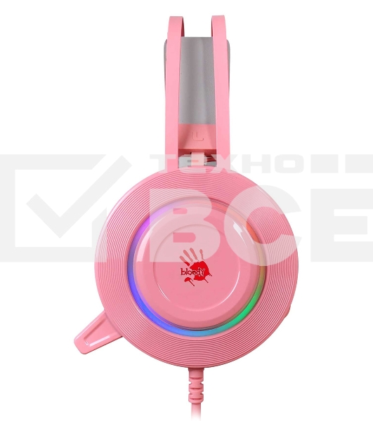Наушники с микрофоном A4 Bloody G521 розовый 2.3м мониторные USB оголовье (G521 (PINK))