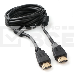 Кабель HDMI Cablexpert CCF2-HDMI4-10, 19M/19M, v2.0, медь, позол.разъемы, экран, 2 фер.кольца, 3м, черный, пакет