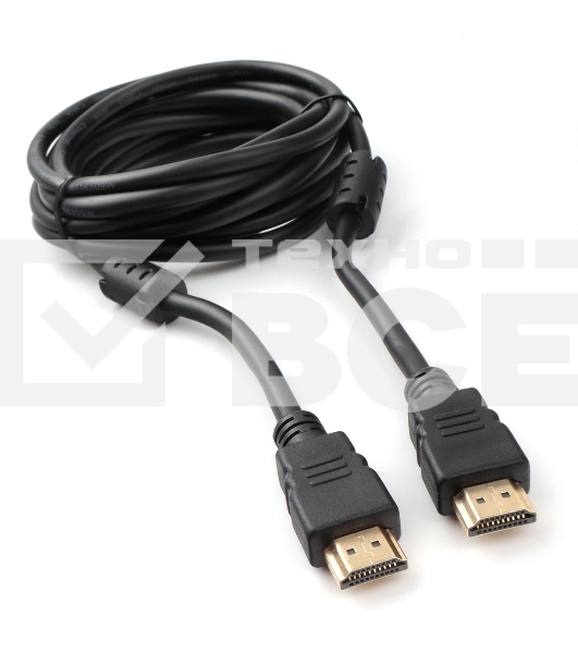 Кабель HDMI Cablexpert CCF2-HDMI4-10, 19M/19M, v2.0, медь, позол.разъемы, экран, 2 фер.кольца, 3м, черный, пакет