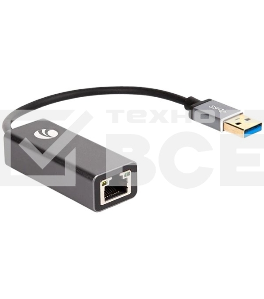 Кабель-переходник USB 3.0 (Am) --> LAN RJ-45 Ethernet 1000 Mbps, Aluminum Shell, VCOM <DU312M>