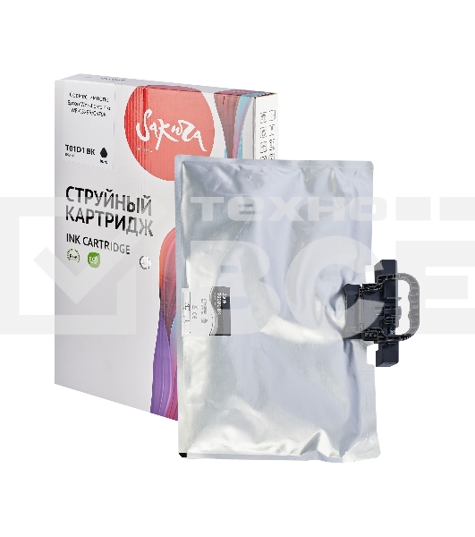 Контейнер с чернилами Sakura C13T01D100 (T01D1 BK) для Epson, черный, 50000 к., 860 мл.