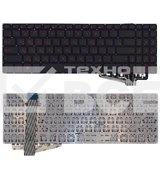 Клавиатура для ноутбука Asus FX570 черная с подсветкой