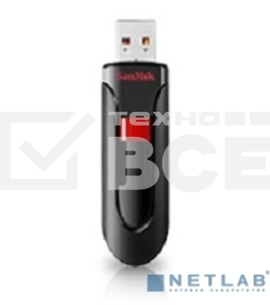 Флеш диск Sandisk 64Gb Cruzer Glide SDCZ60-064G-B35 USB2.0 черный/красный