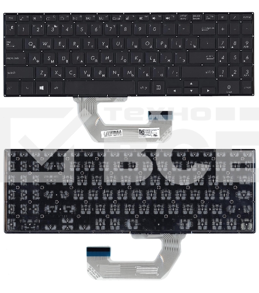 Клавиатура для ноутбука Asus UX561UD Q535UD черная без рамки, с подсветкой