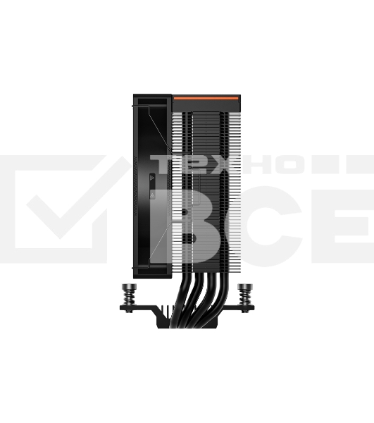 Кулер для процессора PCCooler RT400 Digital BK (230W, 4-pin PWM, LED temp., 152mm, Al/Cu, 4x6mm, 1x120mm, 73.32CFM, 34.9dBA, 2200RPM, S: 1851/1700/1200/115X, AM5/AM4, black)