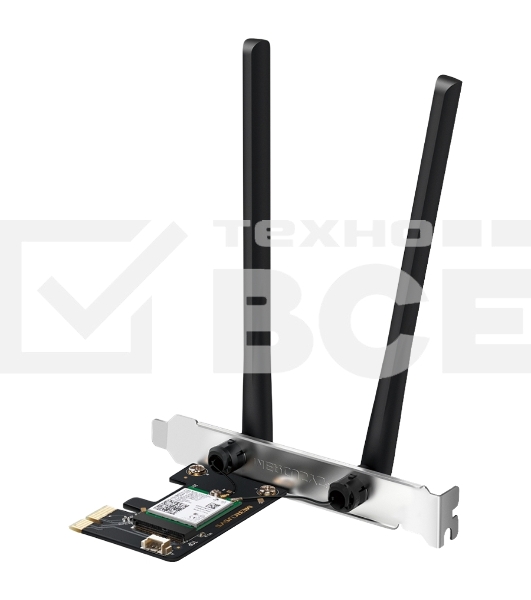 Сетевой адаптер Wi-Fi + Bluetooth Mercusys MA80XE AX3000 PCI Express (ант.внеш.несъем.) 2ант.