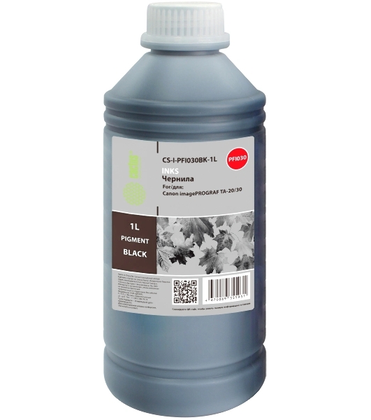 Чернила Cactus CS-I-PFI030BK-1L PFI-030 черный 1000мл для Canon imagePROGRAF TA-20/30
