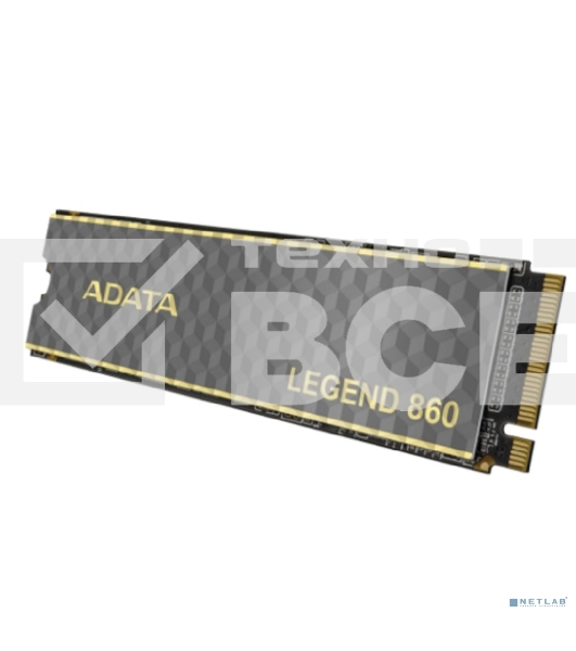 Накопитель SSD ADATA LEGEND 860, 500Gb, PCIe 4.0 x4, M.2 2280, NVMe, R/W 5000/3000, с радиатором