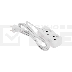 Удлинитель PROconnect 2 гнезда, 3 м, 2х0,75 мм², б/з, белый, фото 1