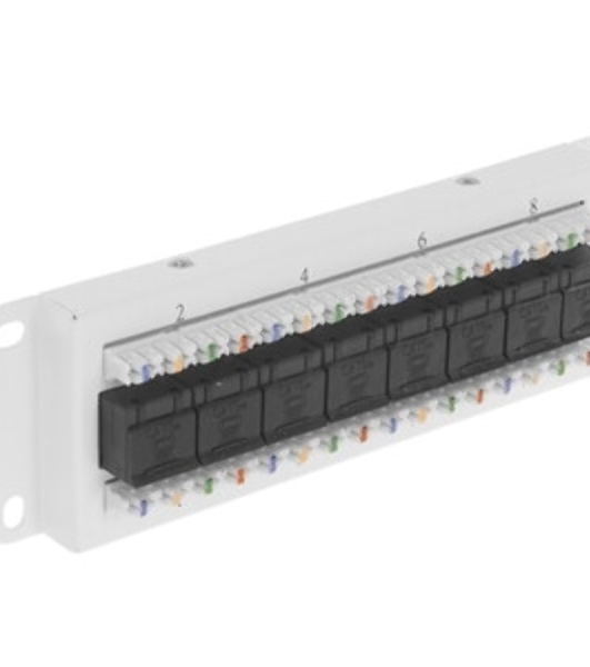 Патч-панель LANMASTER компактная 24 порта, UTP, кат.6, 0.5U