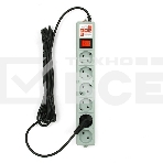 Сетевой фильтр Power Cube 5,0 м 6 розеток (серый) 10А/2,2кВт, фото8