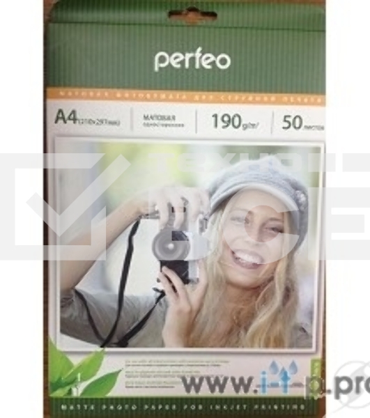 фотобумага Perfeo PF-MTA4-190/50 Бумага Perfeo матовая 50л, A4 190 г/м2 (M06)