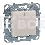 Выключатель Schneider-electric MGU5.211.25ZD UNICA 2-клавишный, сх. 5, бежевый, фото 1