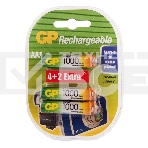 Аккумулятор GP Rechargeable 1000AAAHC4/2 AAA NiMH 1000mAh (6шт) блистер, фото 1
