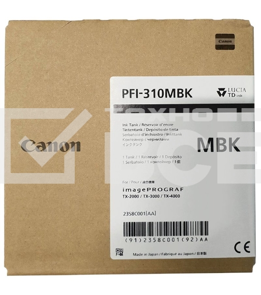 Картридж струйный Canon PFI-310 MBK 2358C001 черный матовый (330мл) для Canon TX-2000/TX-3000/TX-4000