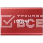 Твердотельный накопитель Samsung SSD 2TB T7, USB Type-C, R/W 1000/1050MB/s, красный, фото 1