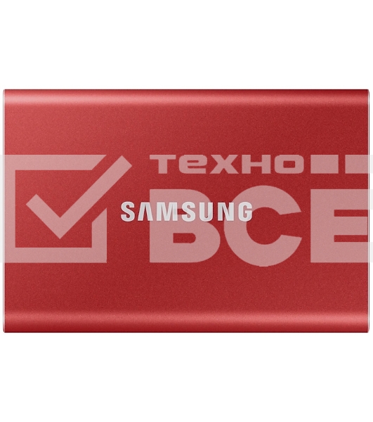 Твердотельный накопитель Samsung SSD 2TB T7, USB Type-C, R/W 1000/1050MB/s, красный