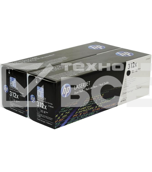 Картридж лазерный двойная упаковка Hewlett-Packard HP 312A CF380XD черный для LaserJet Pro M476dn, M476dw, M476nw 4400 стр.