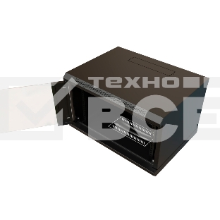 Шкаф коммутационный WRline (WR-TW-0966-GP-RAL9004) настенный 9U 600x600мм пер.дв.стекл 2 бок.пан. 60кг черный 520мм 500мм IP20 сталь
