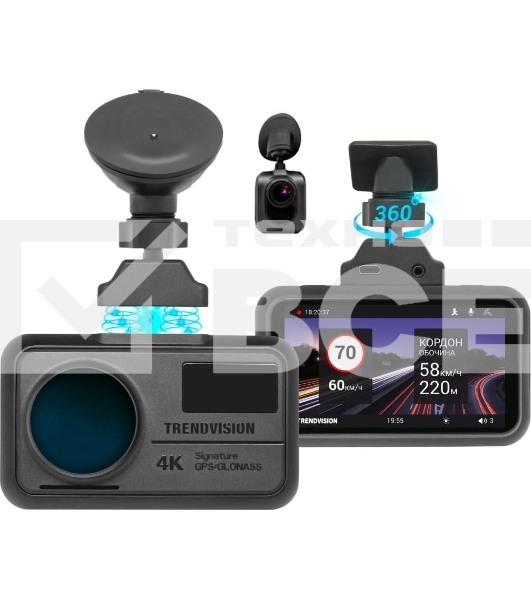 Видеорегистратор TrendVision TDR-725 Real 4K черный 8Mpix 2160x3840 2160p 170гр. GPS NT96670