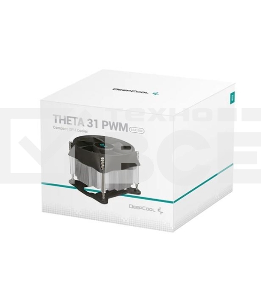 Кулер для процессора DEEPCOOL THETA 31 PWM 1700 черный/синий, 92 мм, алюминий/медь, 2400 об/мин, 30.3 дБ, 4 pin, 95 Вт, 66 мм