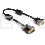 Кабель Greenconnect Кабель SVGA 5.0м чёрный, позолоченные контакты, ферритовые кольца, OD8.0mm. 15M / 15M Premium, 28/28 AWG, двойной экран (GCR-VM2VM2-5.0m), фото2