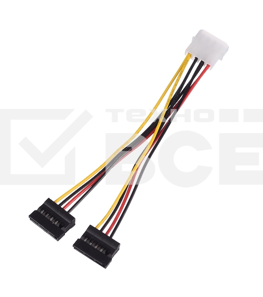Кабель GOPOWER MOLEX (F)-2SATA (M) 0.2M 00-00027494