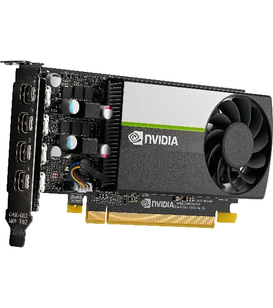 Видеокарта VGA PNY NVIDIA QUADRO T1000, 4 Gb GDDR6/128 bit, PCI Express 4.0 x16, 4x mDP, PG172
