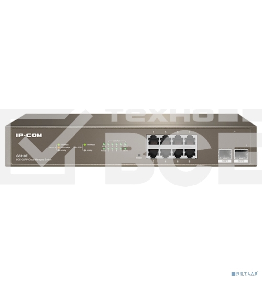 Коммутатор управляемый IP-COM G3310F , настенный, 1000 Мбит/сек, 8 port, SFPx2