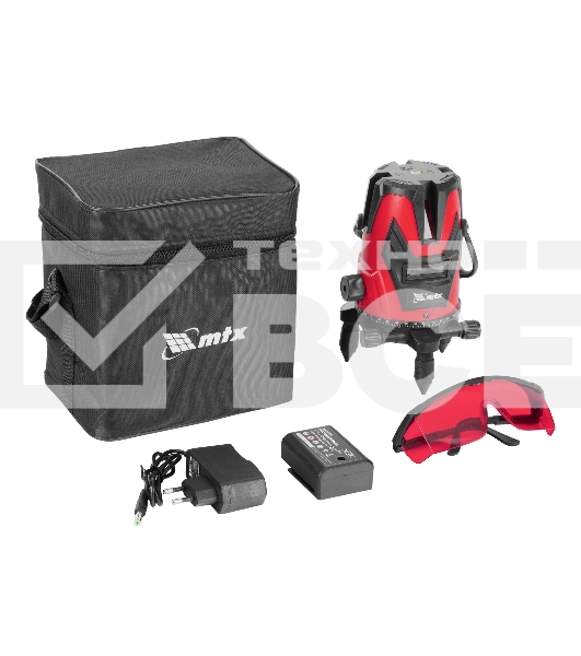 Лазерный уровень MTX MFL RED, 30 м, красный луч, акк. Li 2400 mAh, сумка, резьба 5/8'