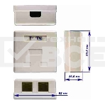 Розетка TWT (TWT-SM2-4512-WH) настенная 1 порт RJ-45 категории 5е и 1 порт RJ-12. UTP. белая, фото 1