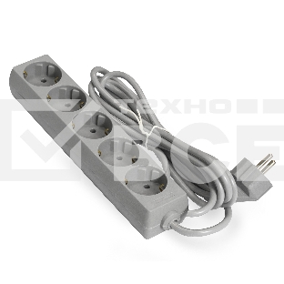 Сетевой фильтр ExeGate EX285826RUS  ECE-5-5G (5 евророзетки с заземлением, 5м, серый)