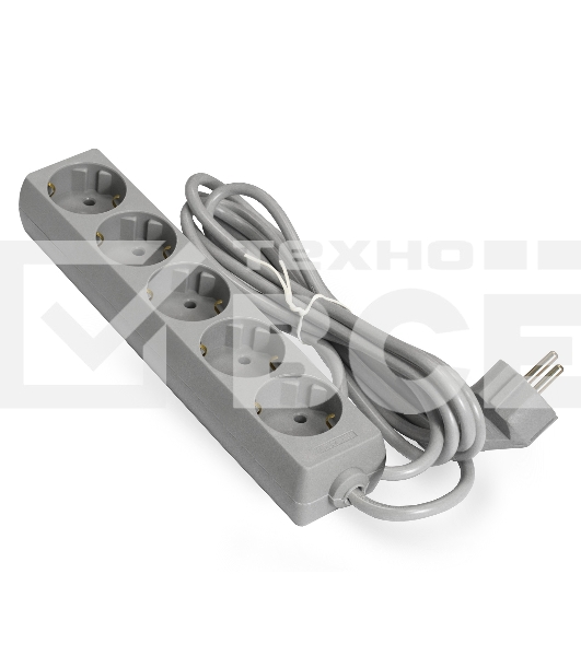 Сетевой фильтр ExeGate EX285826RUS  ECE-5-5G (5 евророзетки с заземлением, 5м, серый)