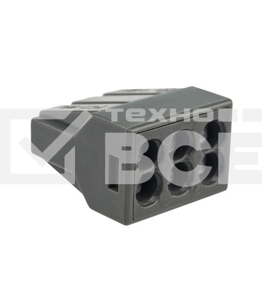 Экспресс-клемма с пастой, 6-проводная до 2,5 мм², серая (50 шт./уп.) (773-306) Rexant