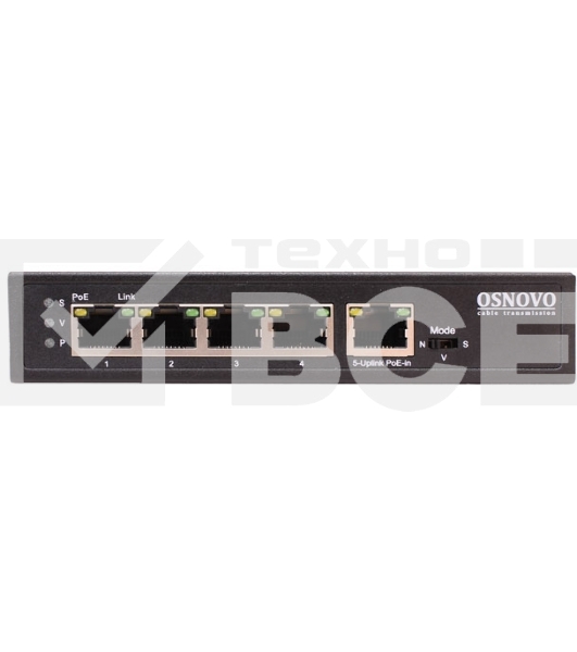 Коммутатор Osnovo SW-8050/D 5G 4PoE+ 90W неуправляемый
