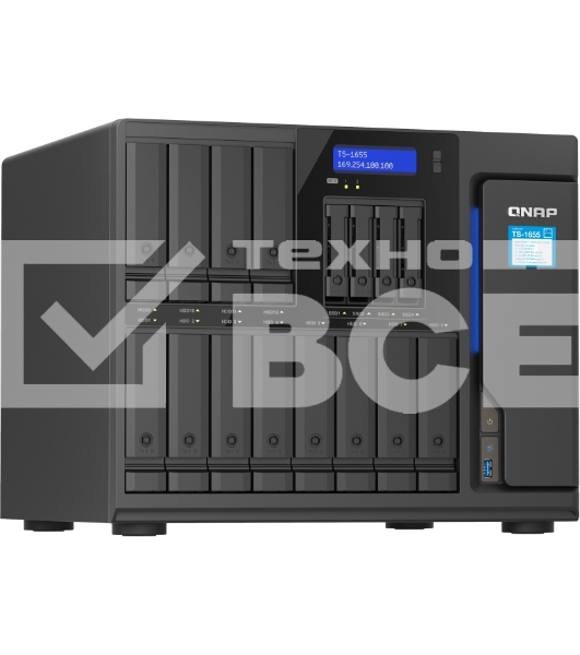 Сетевое хранилище SMB QNAP TS-1655-8G NAS 16-Bay (12x 3.5