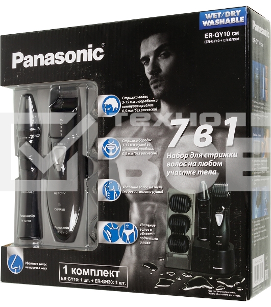 Машинка для стрижки Panasonic ER-GY10CM520 черный (насадок в компл:4шт)